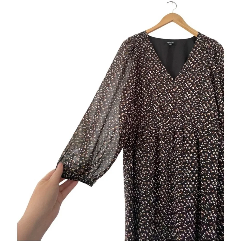 Madewell Resourced Georgette Button Front Mini Dress In Adorable Ditzy Size M - Picture 8 of 9